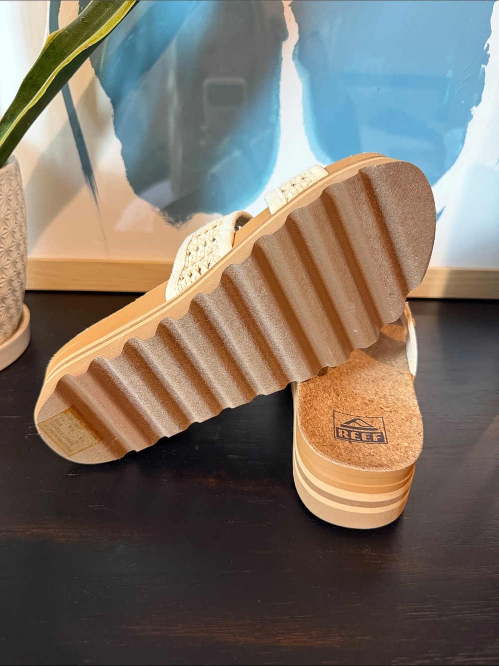 Reef Cushion Vista Hi Woven Platform Slide Sandals - Picture 6 of 6